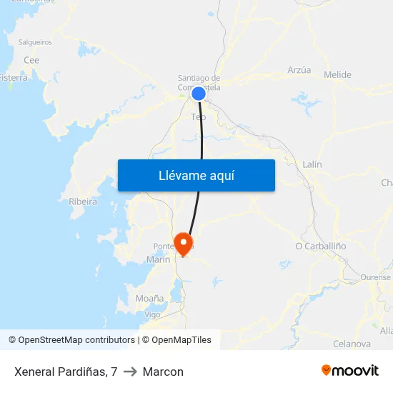 Xeneral Pardiñas, 7 to Marcon map