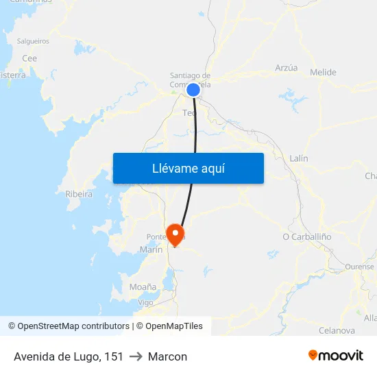 Avenida de Lugo, 151 to Marcon map