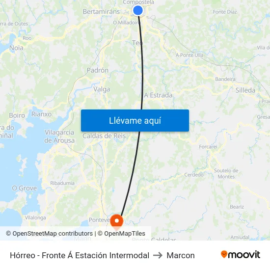 Hórreo - Fronte Á Estación Intermodal to Marcon map
