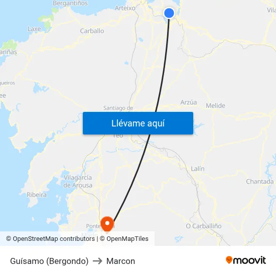 Guísamo (Bergondo) to Marcon map