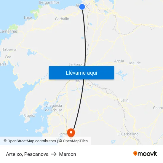 Arteixo, Pescanova to Marcon map