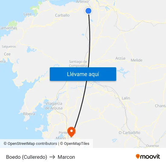 Boedo (Culleredo) to Marcon map