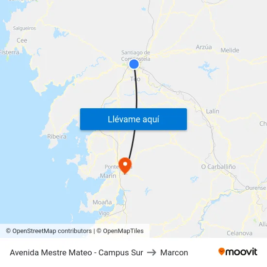Avenida Mestre Mateo - Campus Sur to Marcon map
