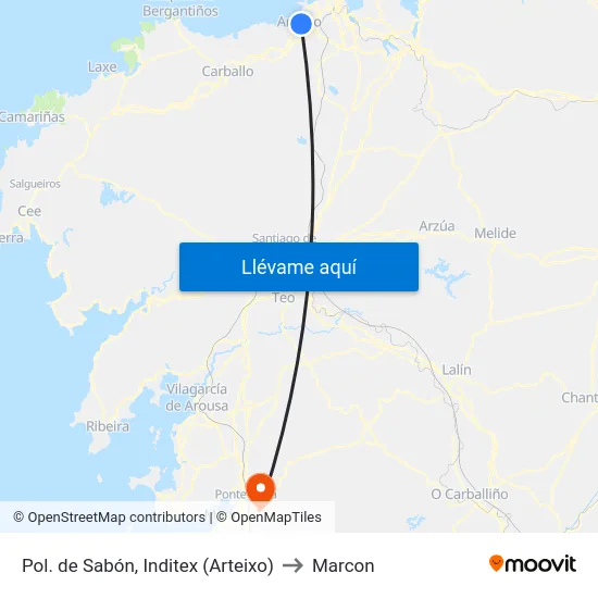 Pol. de Sabón, Inditex (Arteixo) to Marcon map