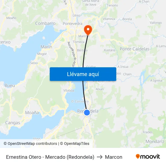 Ernestina Otero - Mercado (Redondela) to Marcon map