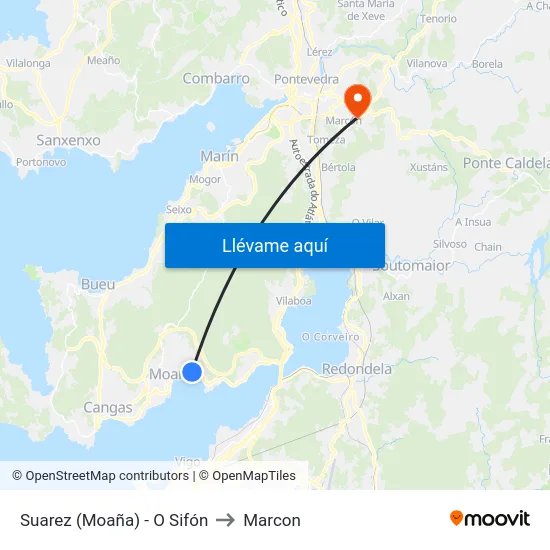 Suarez (Moaña) - O Sifón to Marcon map