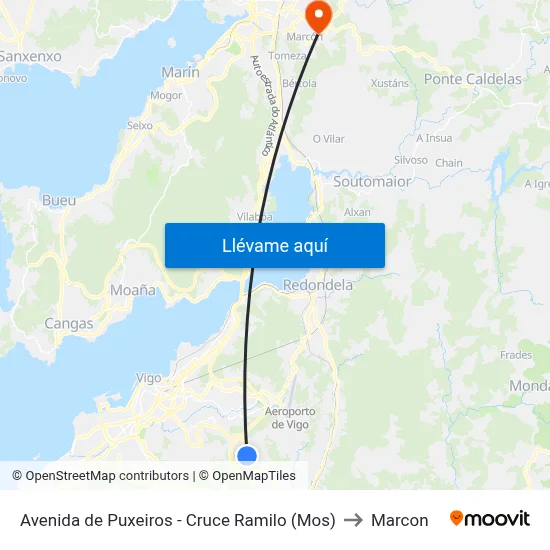 Avenida de Puxeiros - Cruce Ramilo (Mos) to Marcon map