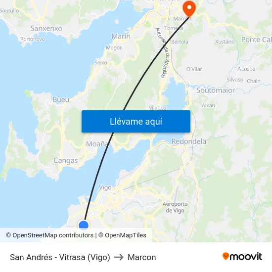 San Andrés - Vitrasa (Vigo) to Marcon map
