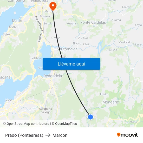 Prado (Ponteareas) to Marcon map