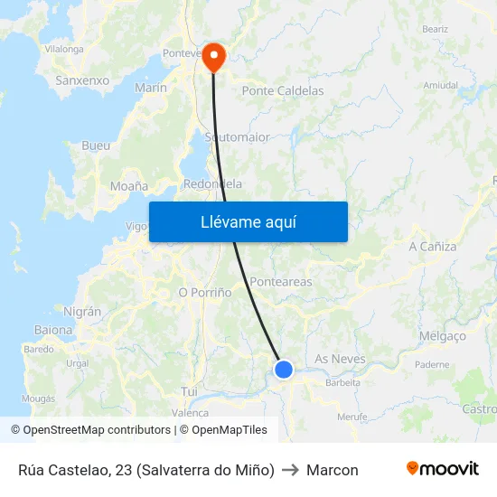 Rúa Castelao, 23 (Salvaterra do Miño) to Marcon map