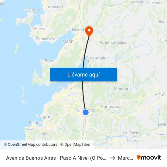 Avenida Buenos Aires - Paso A Nivel (O Porriño) to Marcon map