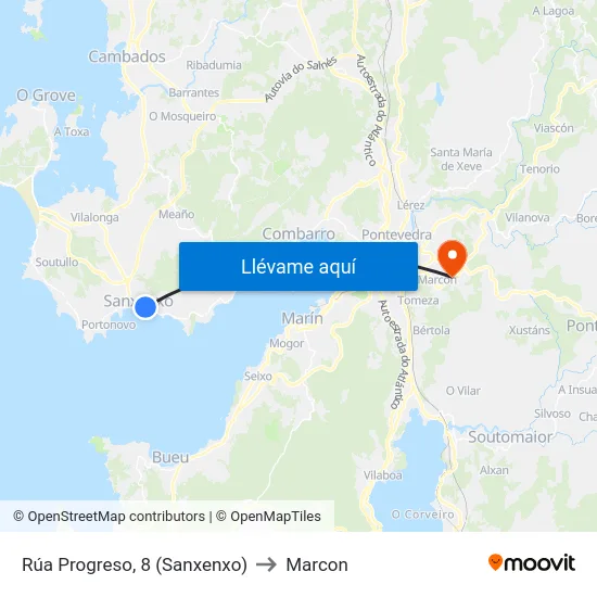 Rúa Progreso, 8 (Sanxenxo) to Marcon map