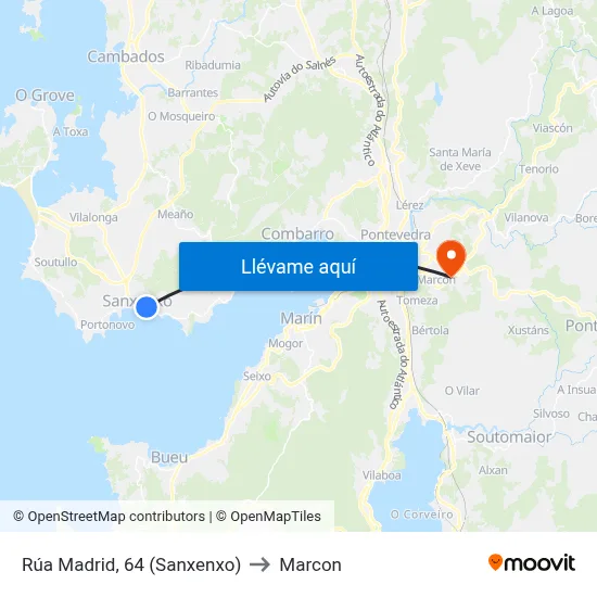 Rúa Madrid, 64 (Sanxenxo) to Marcon map