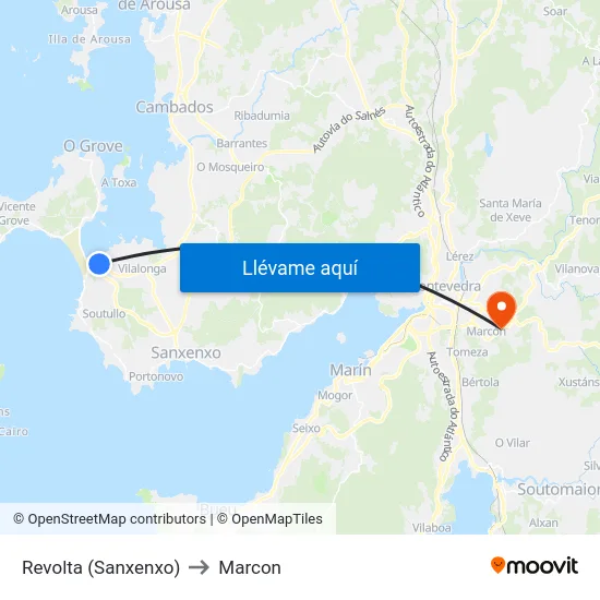 Revolta (Sanxenxo) to Marcon map