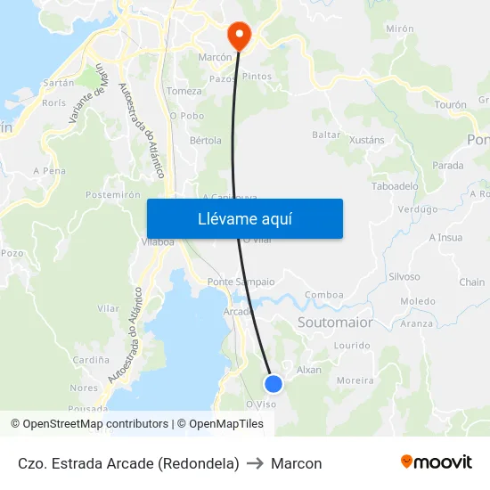 Czo. Estrada Arcade (Redondela) to Marcon map