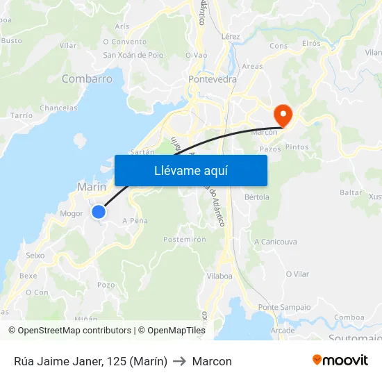 Rúa Jaime Janer, 125 (Marín) to Marcon map