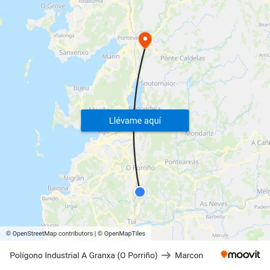 Polígono Industrial A Granxa (O Porriño) to Marcon map