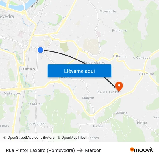 Rúa Pintor Laxeiro (Pontevedra) to Marcon map