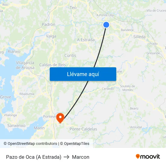 Pazo de Oca (A Estrada) to Marcon map