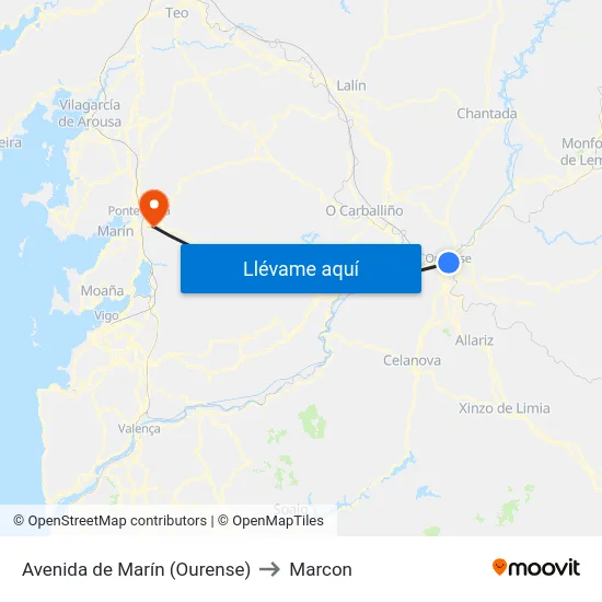 Avenida de Marín (Ourense) to Marcon map
