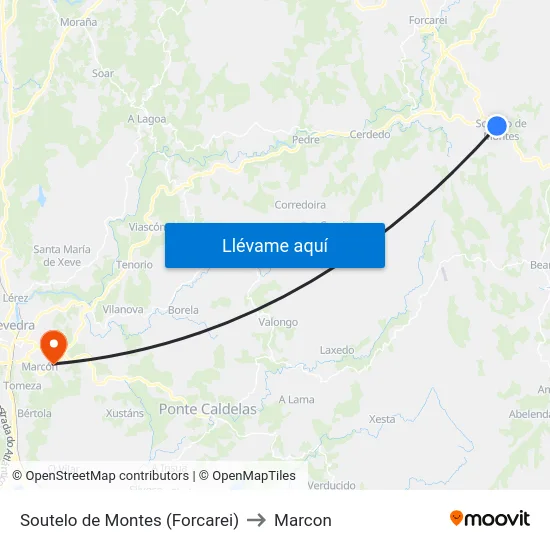 Soutelo de Montes (Forcarei) to Marcon map
