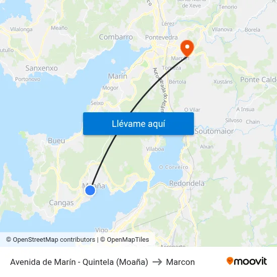 Avenida de Marín - Quintela (Moaña) to Marcon map