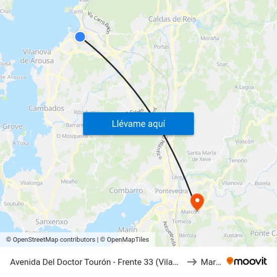 Avenida Del Doctor Tourón - Frente 33 (Vilagarcía de Arousa) to Marcon map
