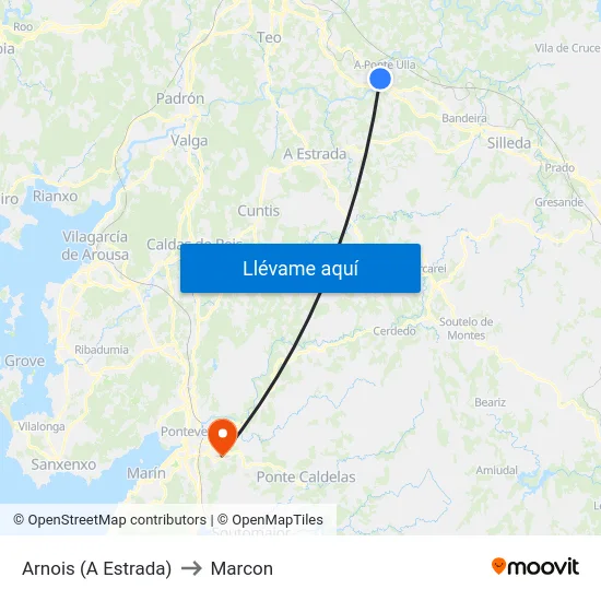 Arnois (A Estrada) to Marcon map