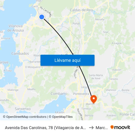 Avenida Das Carolinas, 78 (Vilagarcía de Arousa) to Marcon map
