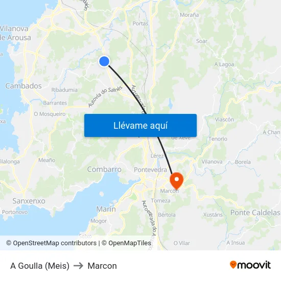 A Goulla (Meis) to Marcon map