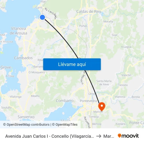Avenida Juan Carlos I - Concello (Vilagarcía de Arousa) to Marcon map