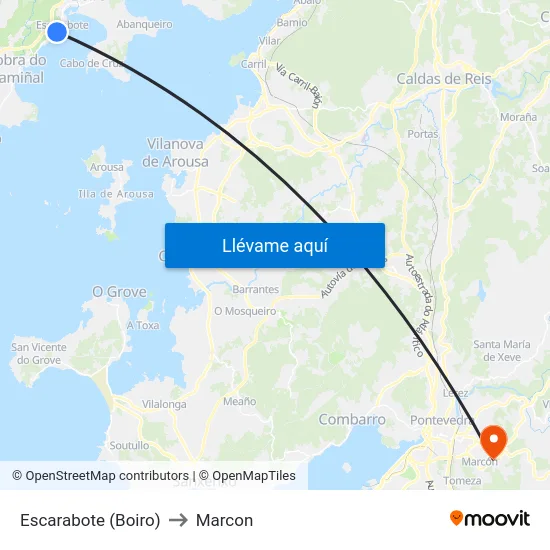 Escarabote (Boiro) to Marcon map