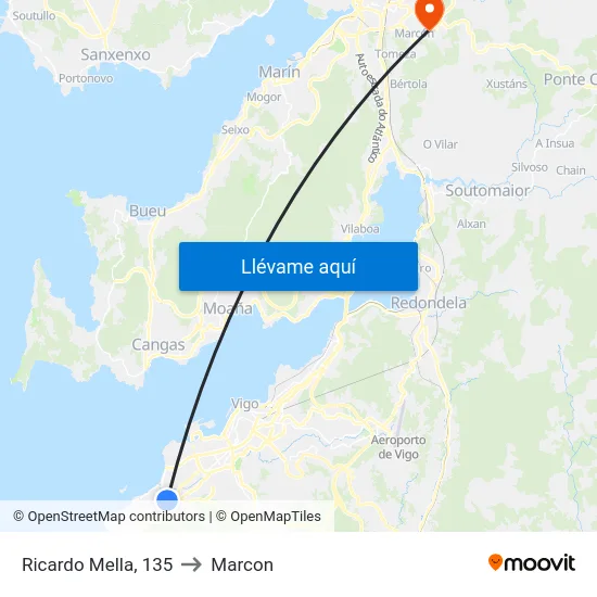Ricardo Mella, 135 to Marcon map