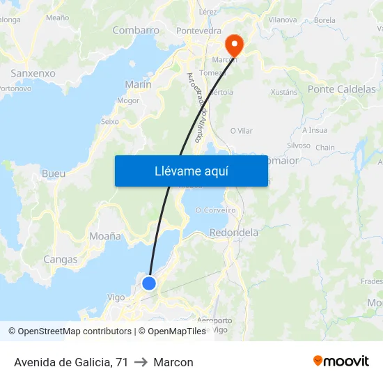 Avenida de Galicia, 71 to Marcon map