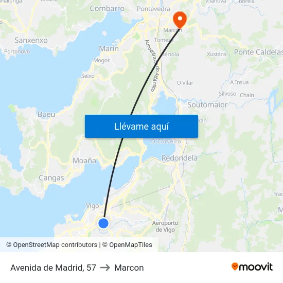 Avenida de Madrid, 57 to Marcon map