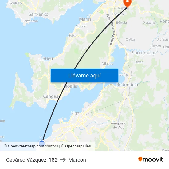 Cesáreo Vázquez, 182 to Marcon map