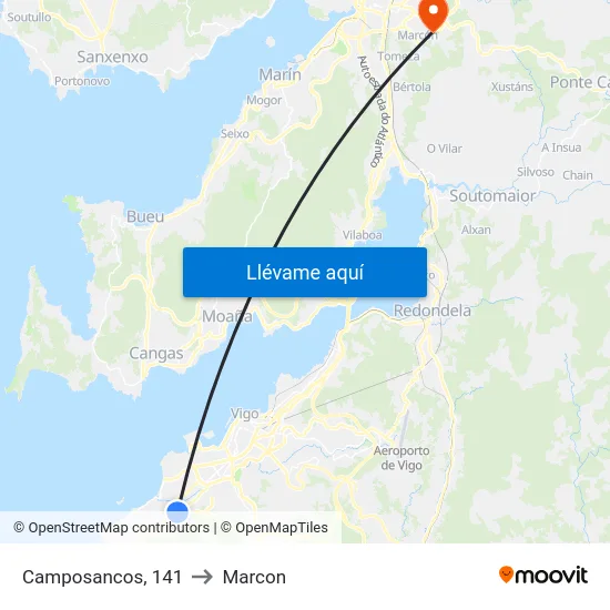 Camposancos, 141 to Marcon map