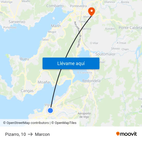 Pizarro, 10 to Marcon map