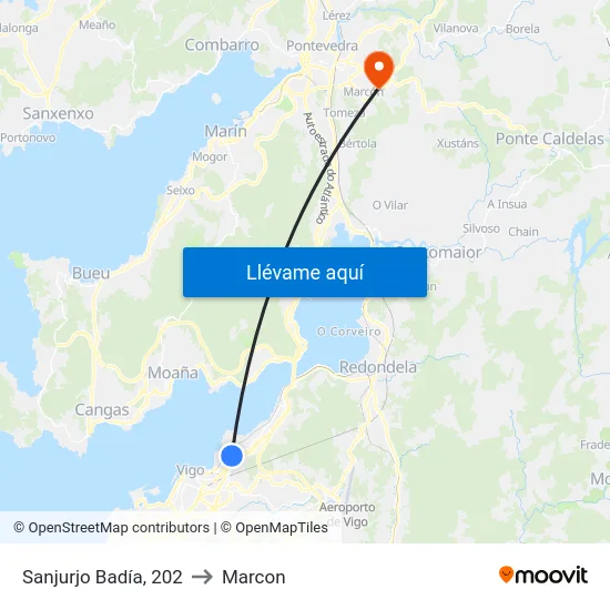 Sanjurjo Badía, 202 to Marcon map