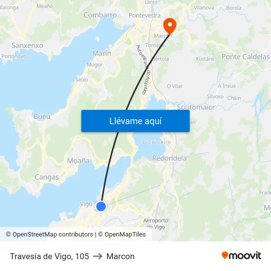 Travesía de Vigo, 105 to Marcon map
