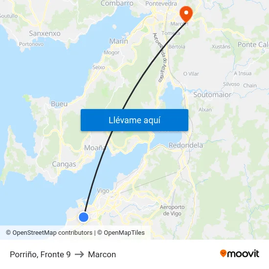 Porriño, Fronte 9 to Marcon map