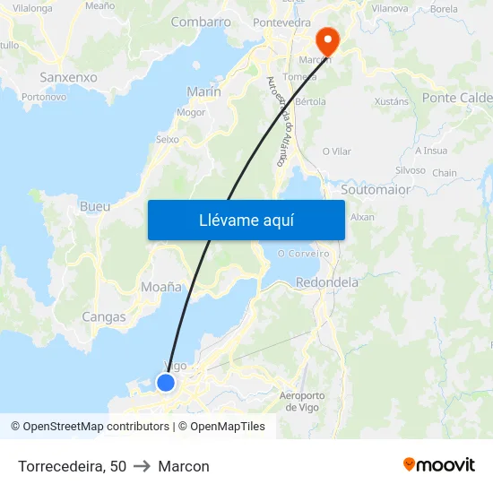 Torrecedeira, 50 to Marcon map