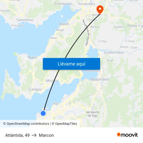 Atlántida, 49 to Marcon map