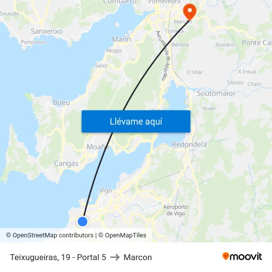 Teixugueiras, 19 - Portal 5 to Marcon map