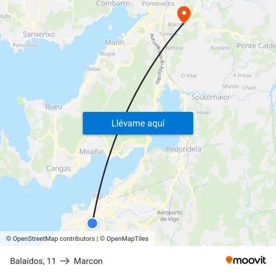 Balaídos, 11 to Marcon map