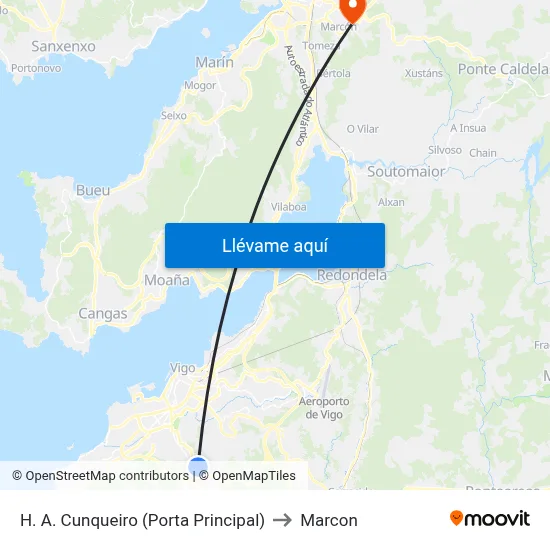 H. A. Cunqueiro (Porta Principal) to Marcon map