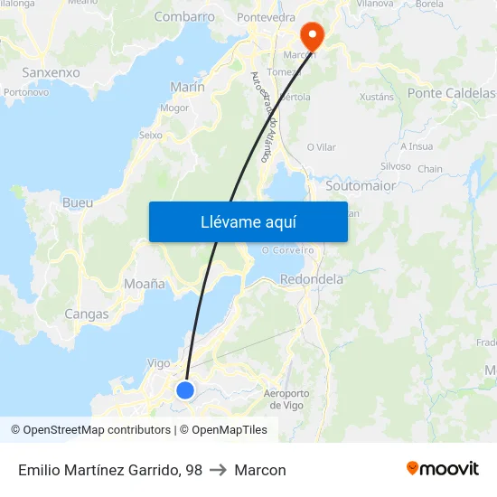 Emilio Martínez Garrido, 98 to Marcon map