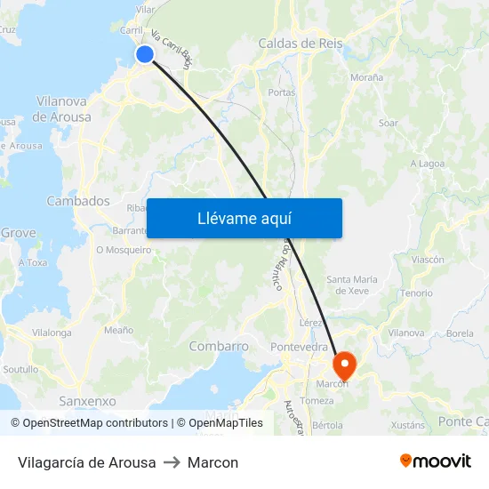 Vilagarcía de Arousa to Marcon map