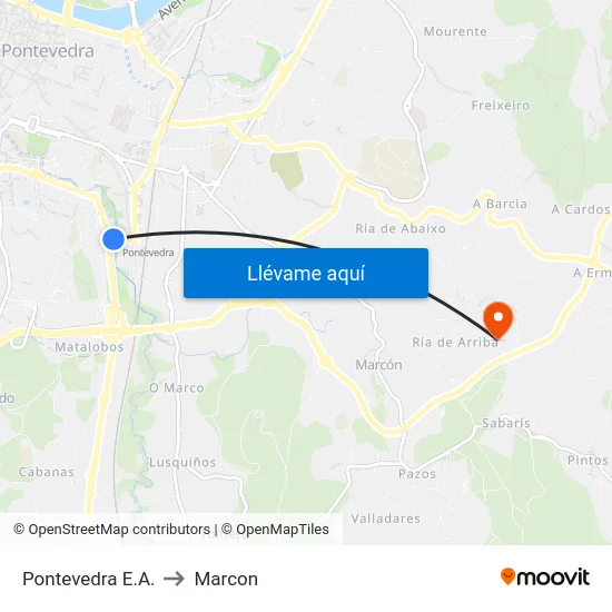 Pontevedra E.A. to Marcon map