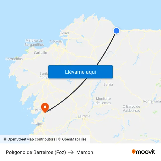 Polígono de Barreiros (Foz) to Marcon map
